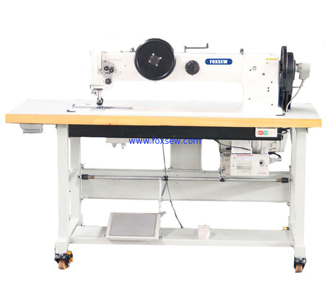 Long Arm Double Needle Compound Feed Walking Foot Heavy Duty Lockstitch Sewing Machine